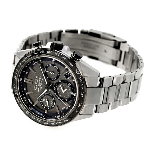 シチズン アテッサ ダブルダイレクトフライト 光発電エコドライブGPS衛星電波 腕時計 ブランド メンズ チタン クロノグラフ ソーラー CITIZEN ATTESA CC4058-67X アナログ ブラック 黒 日本製
