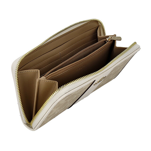 コーチ 長財布 レディース ブランド COACH CCQ07 IMXDM ライトベージュ/ホワイト ウォレット 高級 おしゃれ プレゼント 実用的