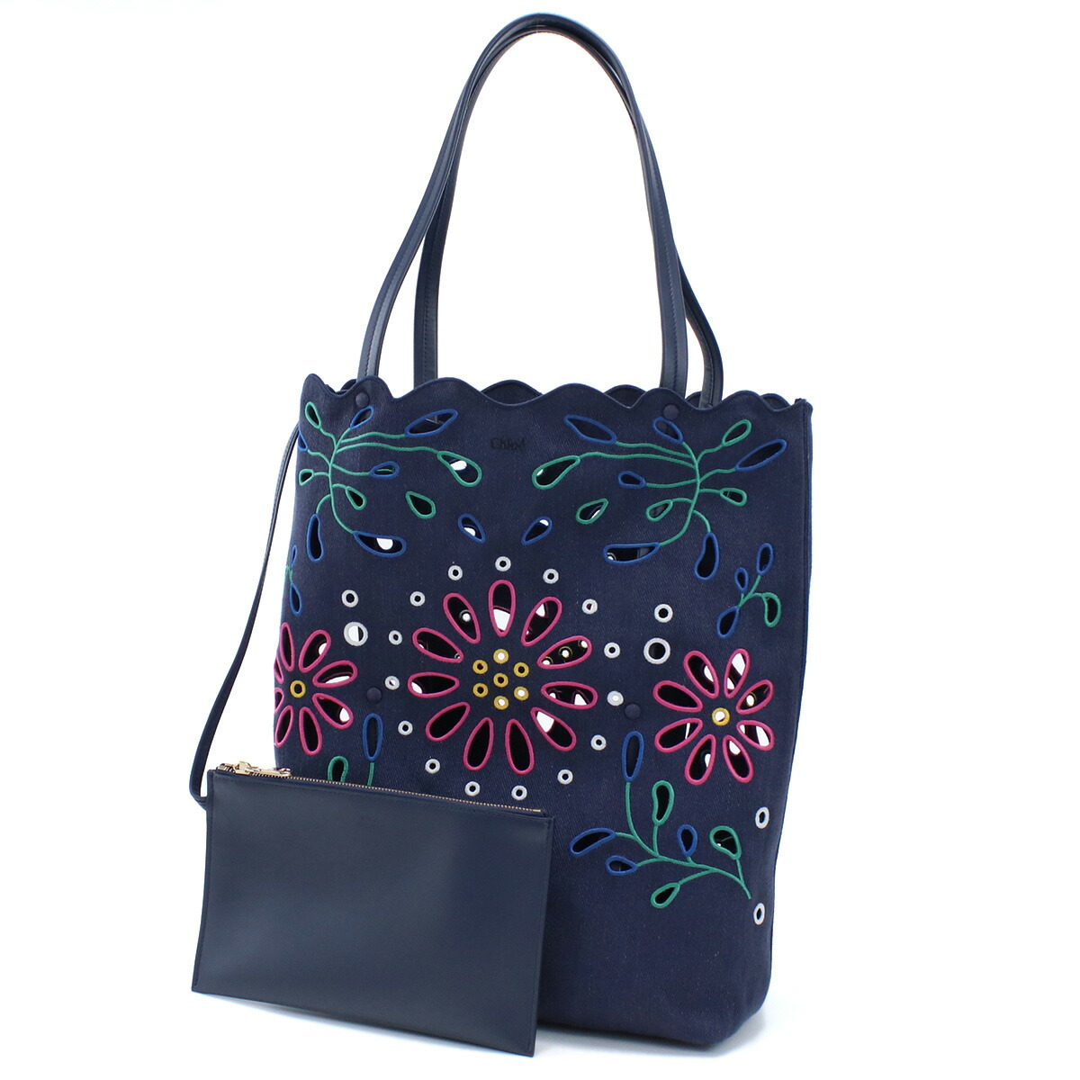 クロエ トートバッグ レディース CHLOE リネン イタリア CHC22SS492G24 NAVY ネイビー系 バッグ 軽量 手提げ ブランド 高級 おしゃれ プレゼント 女性 実用的 かわいい