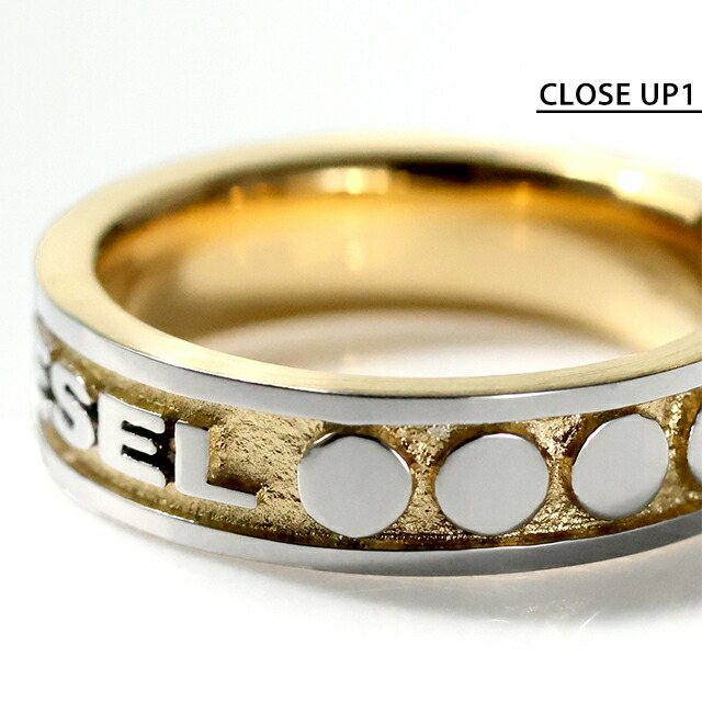 ディーゼル リング メンズ ブランド DIESEL ロゴ 2点セット シルバー ゴールド アクセサリー