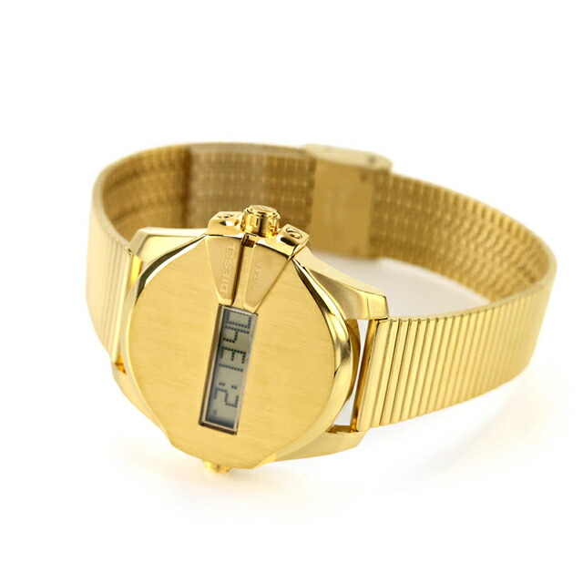 ディーゼル ベビーチーフ クォーツ 電池式 腕時計 ブランド メンズ レディース DIESEL DZ1961 デジタル ゴールド おしゃれ 防水 プレゼント 実用的
