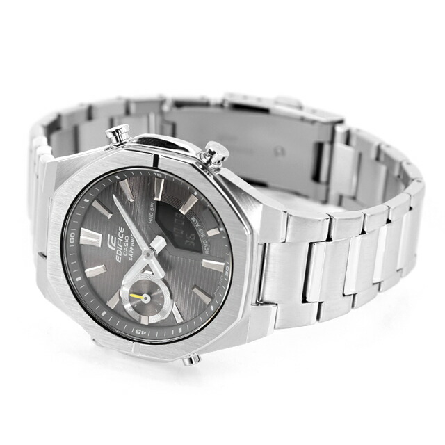 エディフィス EDIFICE クォーツ 電池式 ECB-S10D-8A スマートフォン リンクモデル Bluetooth 海外モデル メンズ 腕時計 ブランド カシオ casio アナデジ グレー おしゃれ 防水 文字盤 大きい プレゼント 男性 実用的