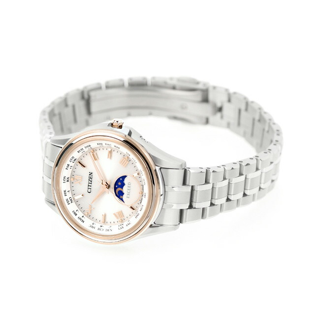 シチズン エクシード 「月暈(つきがさ)」 ダイレクトフライト ペアモデル エコドライブ電波 腕時計 ブランド レディース チタン 電波ソーラー CITIZEN EXCEED EE1016-66A アナログ シルバー 日本製