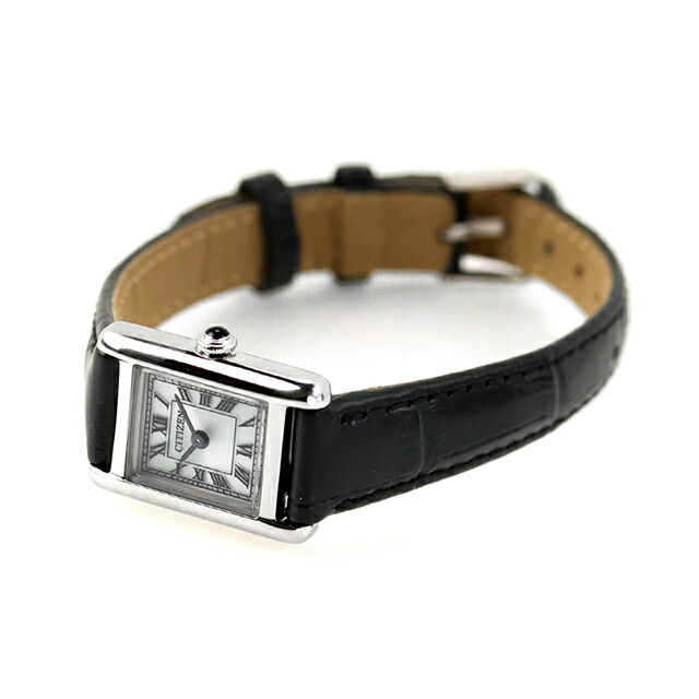 シチズン キー Classic Square エコドライブ 腕時計 ブランド レディース ソーラー CITIZEN Kii EG2790-12A アナログ シルバー ブラック 黒 おしゃれ 防水 軽い 華奢 かわいい プレゼント 女性 実用的