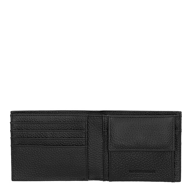 エンポリオ・アルマーニ 二つ折り財布 メンズ ブランド EMPORIO ARMANI レザー EM001741-AF14774 ブラック ウォレット 高級 おしゃれ プレゼント 実用的