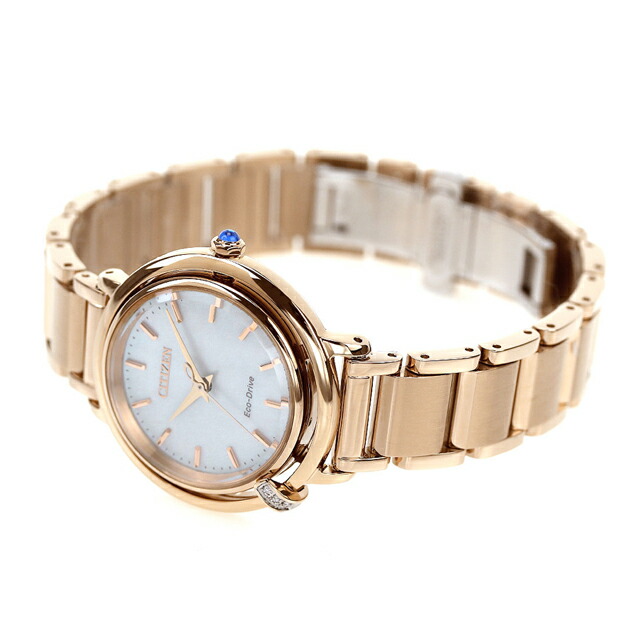 シチズン エル ARCLY Collection 光発電エコドライブ 腕時計 ブランド レディース ダイヤモンド 替えベルト ソーラー CITIZEN L EM1093-61D アナログ ホワイトシェル ピンクゴールド 白