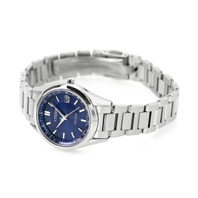 シチズン エクシード ダイレクトフライト ペアモデル エコドライブ電波 腕時計 ソーラー電波腕時計 レディース チタン ソーラー電波 CITIZEN EXCEED ES9370-62L アナログ ブルー 日本製 高級 ブランド おしゃれ 防水 軽い 華奢 かわいい プレゼント 女性 実用的