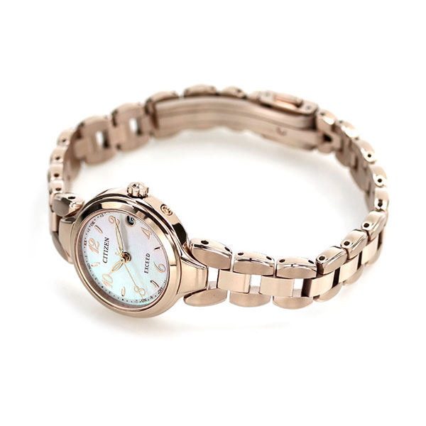 シチズン エクシード エコドライブ電波 チタン 電波ソーラー レディース 腕時計 ソーラー電波腕時計 ソーラー電波時計 ES9472-54W CITIZEN EXCEED ホワイトシェル サクラピンク（R） 高級 ブランド おしゃれ 防水 軽い 華奢 かわいい プレゼント 女性 実用的