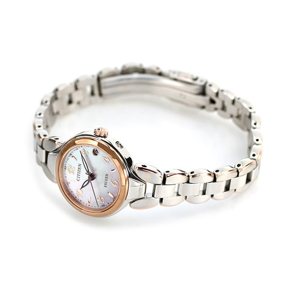 シチズン エクシード エコドライブ電波 チタン 電波ソーラー レディース 腕時計 ソーラー電波腕時計 ソーラー電波時計 ES9474-59W CITIZEN EXCEED ホワイトシェル ピンクゴールド 高級 ブランド おしゃれ 防水 軽い 華奢 かわいい プレゼント 女性 実用的