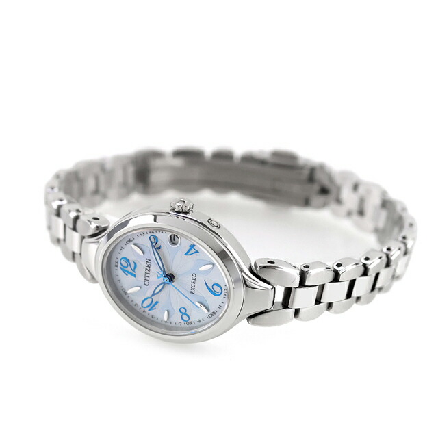 シチズン エクシード ダイレクトフライト エコ・ドライブ電波 腕時計 ブランド レディース チタン 電波ソーラー CITIZEN EXCEED ES9510-57D アナログ ホワイトシェル 白 日本製 高級 おしゃれ 防水 軽い 華奢 かわいい プレゼント 女性 実用的