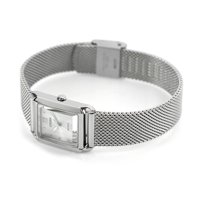 シチズン エル スクエアコレクション スクエアシェイプ ソーラー エコ・ドライブ レディース 腕時計 EW5590-62A CITIZEN L ホワイト ブランド おしゃれ 防水 軽い 華奢 かわいい プレゼント 女性 実用的