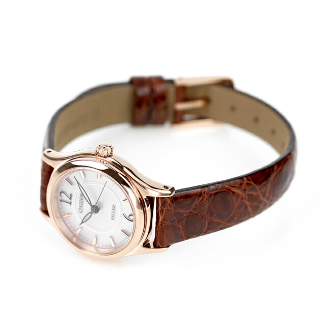 シチズン エクシード エコドライブ EX2062-01A 腕時計 レディース シルバー ブラウン CITIZEN EXCEED 高級 ブランド おしゃれ 防水 軽い 華奢 かわいい プレゼント 女性 実用的