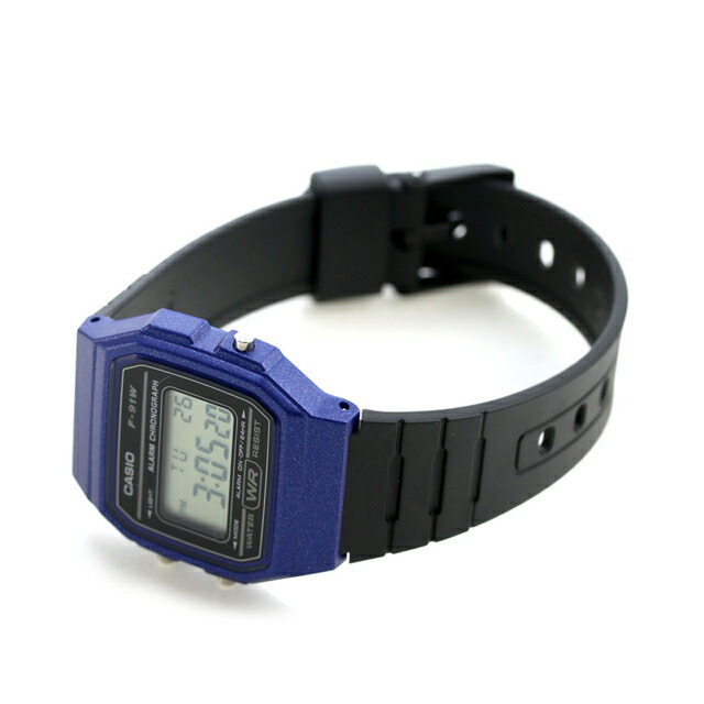 カシオ CASIO クォーツ 電池式 F-91WM-2A カシオコレクション ポップ チプカシ ユニセックス メンズ レディース 腕時計 カシオ casio デジタル ブルー ブラック 黒 ブランド おしゃれ 防水 小さい 軽い かわいい プレゼント 実用的
