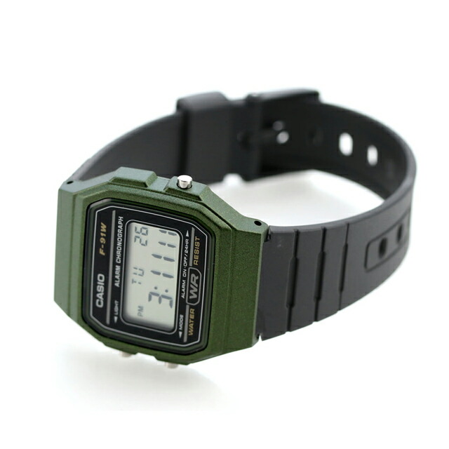 カシオ CASIO クォーツ 電池式 F-91WM-3A カシオコレクション ポップ チプカシ ユニセックス メンズ レディース 腕時計 カシオ casio デジタル グリーン ブラック 黒 ブランド おしゃれ 防水 小さい 軽い かわいい プレゼント 実用的