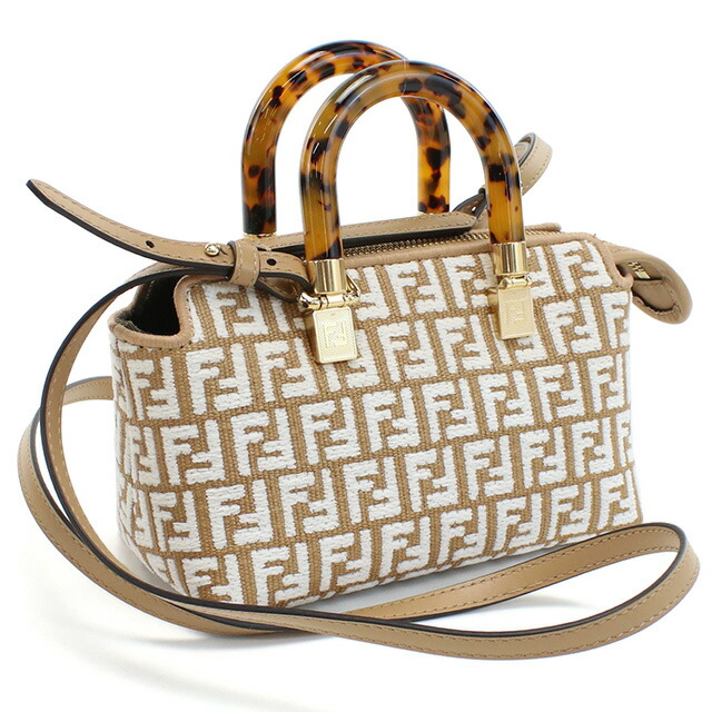フェンディ ハンドバッグ レディース FENDI イタリア 8BS067 ブラウン系 ホワイト系 バッグ 軽量 小さめ 手提げ ブランド 高級 おしゃれ プレゼント 女性 実用的 かわいい