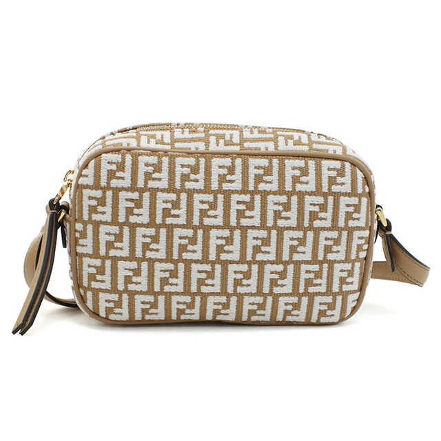 フェンディ 斜め掛け ショルダーバッグ レディース FENDI イタリア 8BS077 ブラウン系 ホワイト系 バッグ 斜めがけ ブランド 高級 おしゃれ プレゼント 女性 実用的 かわいい