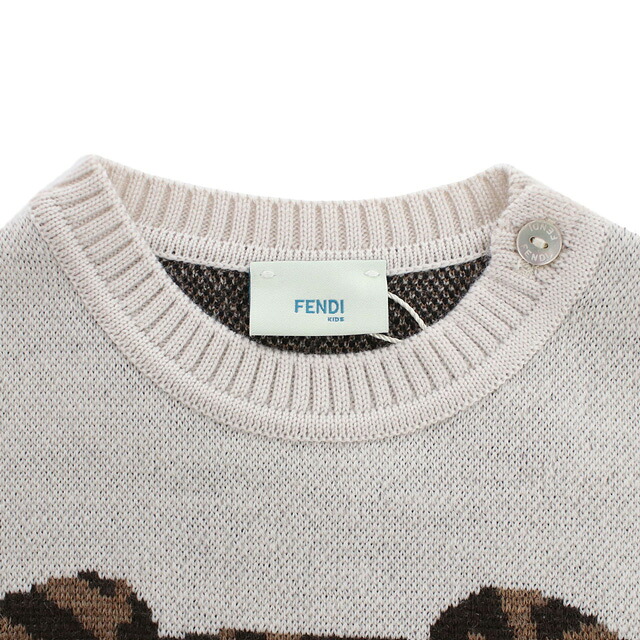 子供服 キッズ 女の子 男の子 高級 ブランド 出産祝い ギフト おしゃれ フェンディ ニット ベビー FENDI ウール100% イタリア BUG103 ベージュ系 ファッション