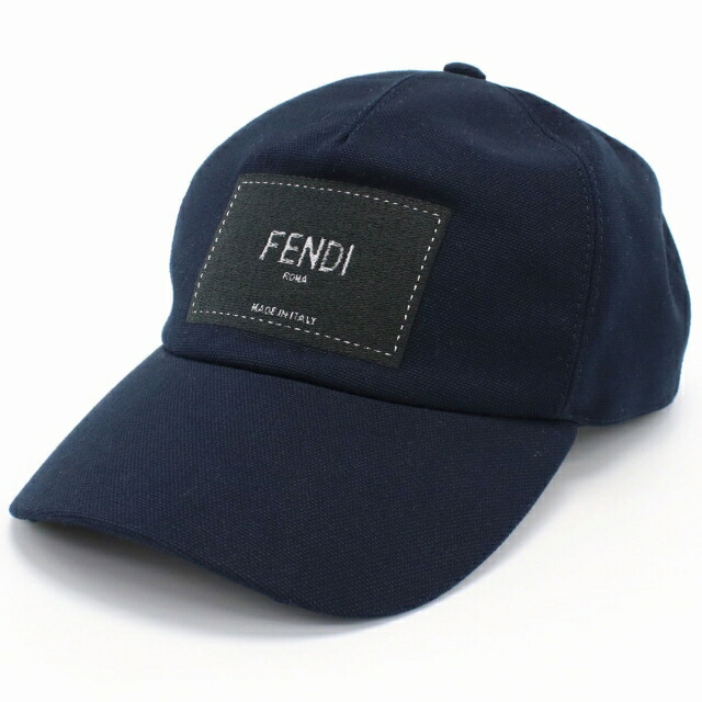 フェンディ キャップ メンズ FENDI コットン100% イタリア FXQ768 ネイビー系 小物 選べるモデル プレゼント 実用的