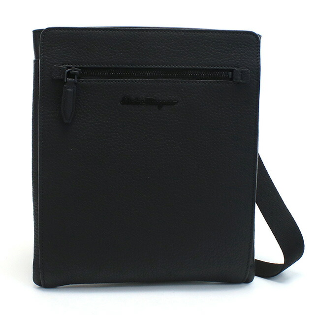 フェラガモ 斜め掛け ショルダーバッグ メンズ FERRAGAMO イタリア 24-0131 ブラック バッグ 斜めがけ ブランド 高級 おしゃれ プレゼント 男性 実用的 かっこいい