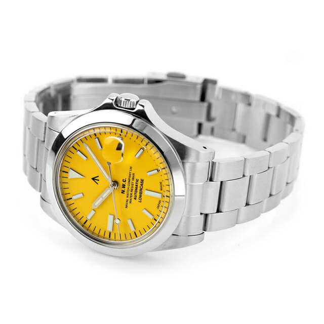 ナバルウォッチ Produced By LOWERCASE 自動巻き 腕時計 ブランド メンズ NAVAL WATCH FRXA015 アナログ イエロー 日本製 おしゃれ 防水 プレゼント 男性 実用的
