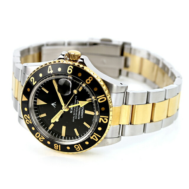 ナバルウォッチ NAVAL WATCH Produced by LOWERCASE GMT 自動巻き 腕時計 ブランド メンズ NAVAL WATCH FRXD008 アナログ ブラック シルバー ゴールド 黒 日本製 おしゃれ 防水 プレゼント 男性 実用的