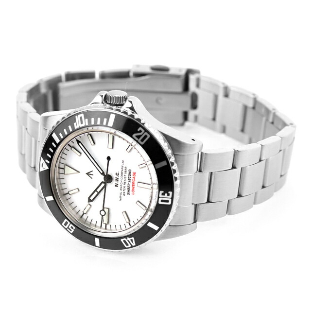 ナバルウォッチ Produced By LOWERCASE Sweep Second Sec.hands Diver クォーツ 電池式 腕時計 ブランド メンズ NAVAL WATCH FRXE006 アナログ ホワイト 白 日本製 おしゃれ 防水 プレゼント 男性 実用的