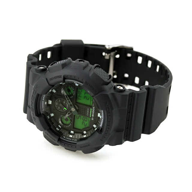 gショック ジーショック G-SHOCK GA-100 SERIES クォーツ 電池式 GA-100BEG-1A メンズ 腕時計 ブランド カシオ casio アナデジ ブラック グリーン 黒 おしゃれ 防水 軽い プレゼント 男性 実用的