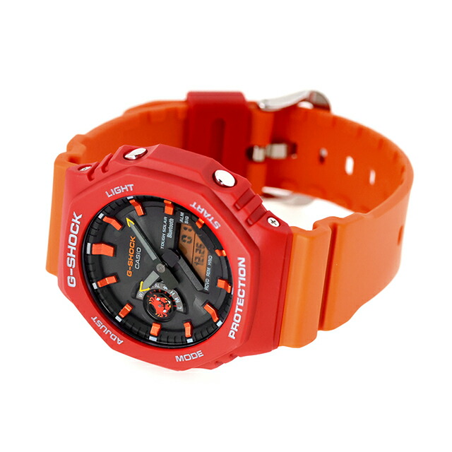 gショック ジーショック 2100 G-SHOCK Charles Darwin Foundationコラボレーションモデル タフソーラー（ソーラー充電システム） GA-B2100-4A Bluetooth メンズ 腕時計 ブランド カシオ casio アナデジ ブラック オレンジ レッド 黒 おしゃれ 防水 プレゼント 男性 実用的