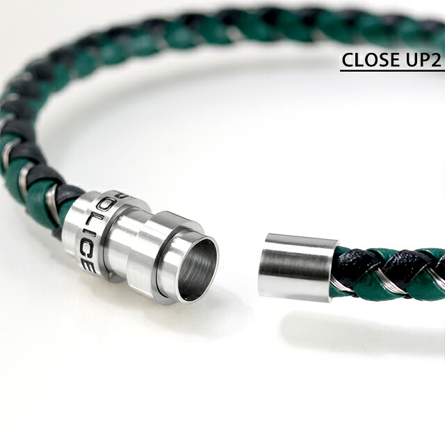 ポリス ブレスレット メンズ ブランド POLICE グリップコア GRIPCORE GB0082304 グリーン シルバー アクセサリー 腕輪 ジュエリー ブランド 高級 おしゃれ プレゼント 男性 実用的 かっこいい