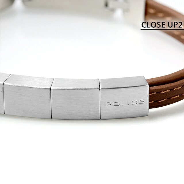 ポリス ブレスレット メンズ ブランド POLICE レイヤーロック LAYERLOCK GB0082902 ブラウン シルバー アクセサリー 腕輪 ジュエリー ブランド 高級 おしゃれ プレゼント 男性 実用的 かっこいい