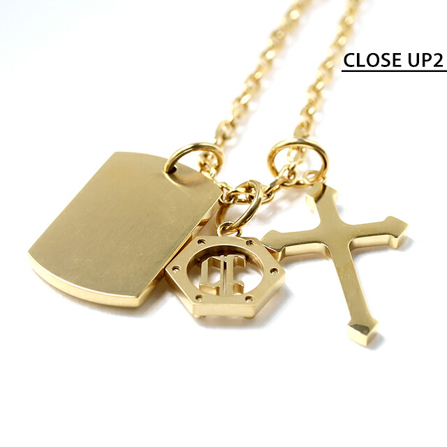 ポリス ネックレス ペンダント メンズ POLICE トリプルロック TRIPLELOCK プレート 十字架 ヘキサゴン クロス GN0085401 ゴールド アクセサリー ジュエリー ブランド 高級 おしゃれ プレゼント 男性 実用的 かっこいい