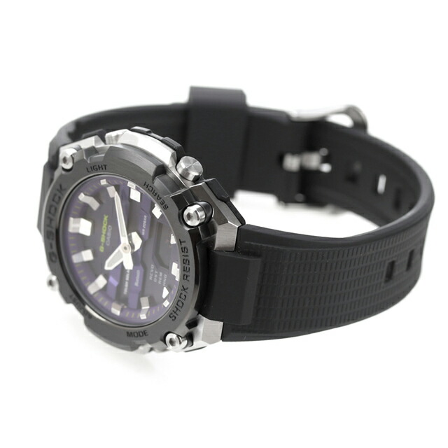 gショック ジーショック G-SHOCK ソーラー GST-B600A-1A6 G-STEEL GST-B600 Series Bluetooth メンズ 腕時計 カシオ casio アナデジ ブラック パープル 黒 ブランド おしゃれ 防水 軽い プレゼント 男性 実用的