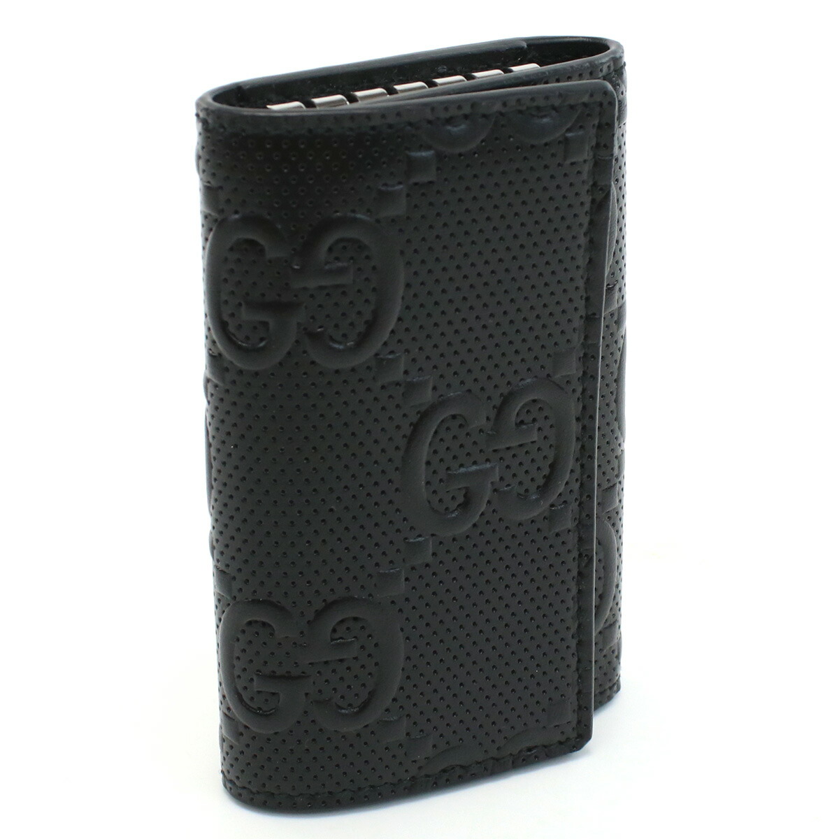 グッチ キーホルダー 6連キーケース メンズ GUCCI GGエンボスレザー イタリア 625565 ブラック 小物 バッグチャーム ブランド 高級 おしゃれ プレゼント 実用的