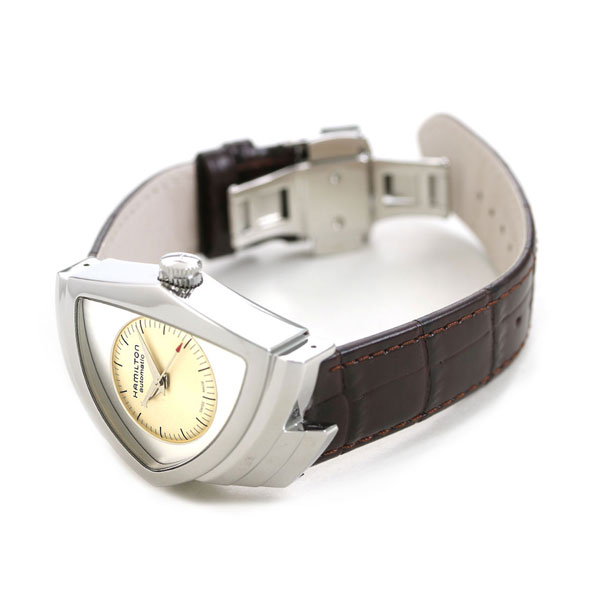 ハミルトン ベンチュラ オート 34mm 自動巻き 腕時計 メンズ H24515521 HAMILTON 機械式腕時計 ベージュ ブラウン ブランド おしゃれ 防水 プレゼント 男性 実用的