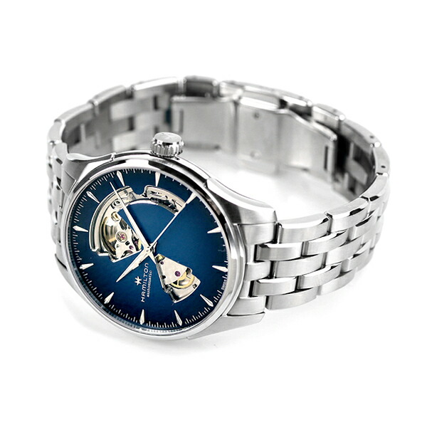 ハミルトン 腕時計 ジャズマスター オープンハート オート 40mm スイス製 自動巻き メンズ H32675140 HAMILTON ブルー ブランド おしゃれ 防水 プレゼント 男性 実用的