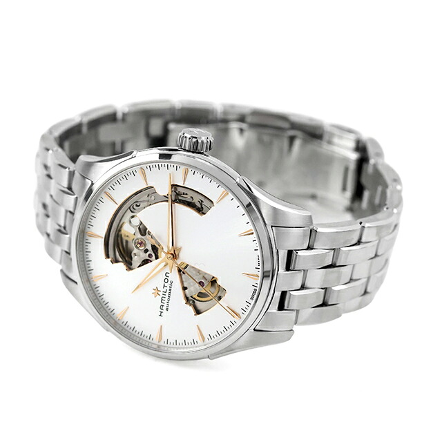 ハミルトン ジャズマスター オープンハート オート 40mm 自動巻き 腕時計 ブランド メンズ オープンハート HAMILTON JAZZMASTER H32675151 アナログ ホワイト 白 おしゃれ 防水 プレゼント 男性 実用的