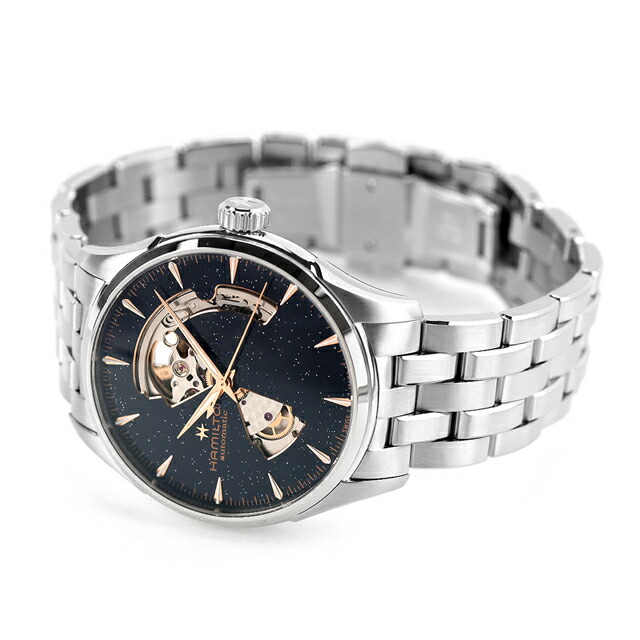 ハミルトン ジャズマスター Open Heart Auto 42mm 自動巻き 腕時計 ブランド メンズ オープンハート HAMILTON JAZZMASTER H32705140 アナログ ブルー スイス製 おしゃれ 防水 プレゼント 男性 実用的