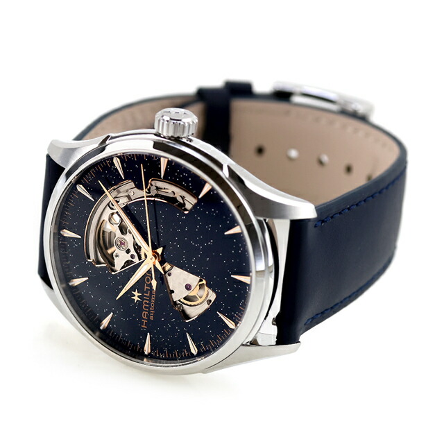ハミルトン ジャズマスター Open Heart Auto 42mm 自動巻き 腕時計 ブランド メンズ オープンハート HAMILTON JAZZMASTER H32705640 アナログ ブルー ネイビー スイス製 おしゃれ 防水 プレゼント 男性 実用的