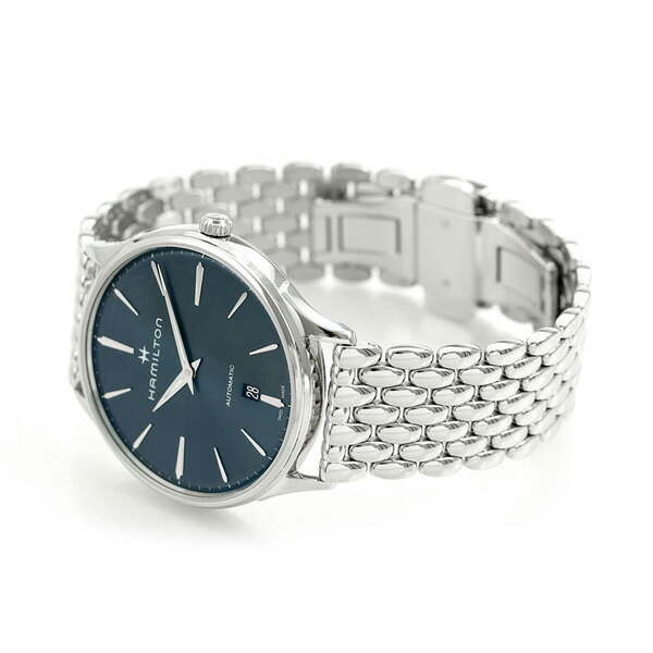 H38525141 ハミルトン ジャズマスター シンライン オート 自動巻き メンズ 腕時計 HAMILTON ブルー ブランド おしゃれ 防水 プレゼント 男性 実用的