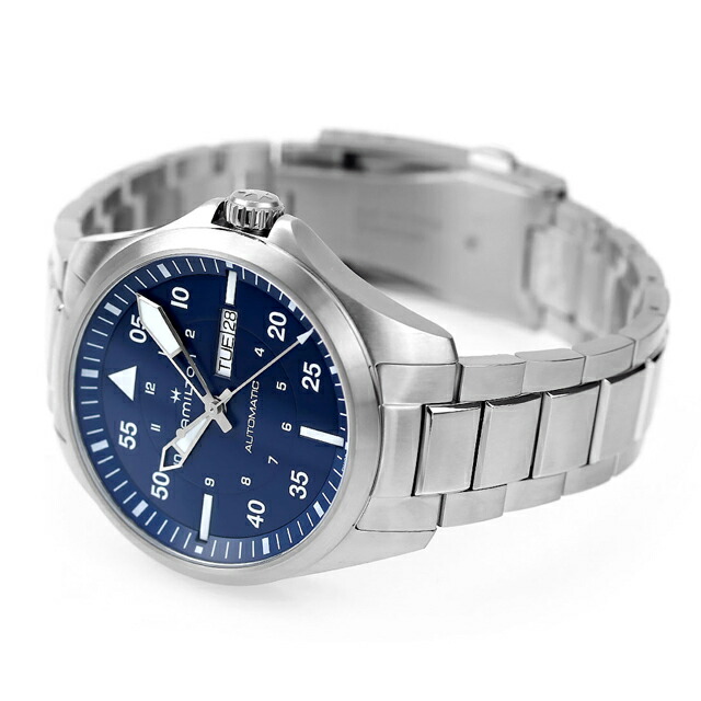 ハミルトン カーキ アビエーション カーキ パイロット デイデイト オートマティック 42mm 自動巻き 腕時計 メンズ HAMILTON H64635140 アナログ ブルー スイス製 ブランド おしゃれ 防水 プレゼント 男性 実用的
