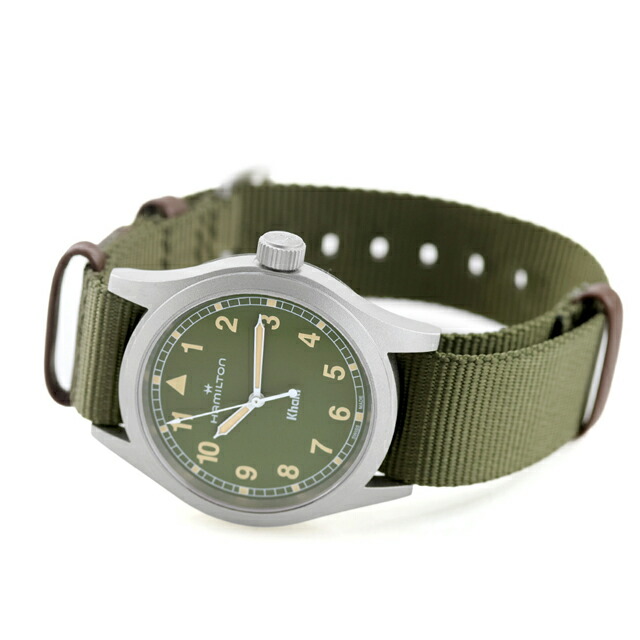 ハミルトン カーキ フィールド 38mm クォーツ 電池式 腕時計 ブランド メンズ HAMILTON KHAKI FIELD H69401960 アナログ カーキグリーン スイス製 おしゃれ 防水 プレゼント 男性 実用的