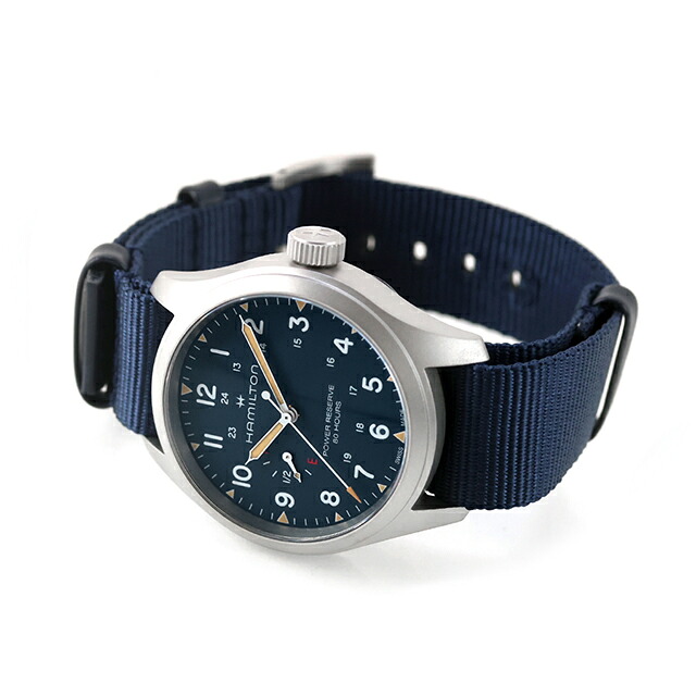 ハミルトン カーキ フィールド カーキ フィールド メカ パワーリザーブ 40mm 手巻き 腕時計 ブランド メンズ HAMILTON KHAKI FIELD H69509940 アナログ ブルー ネイビー おしゃれ 防水 プレゼント 男性 実用的