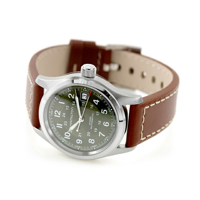 ハミルトン カーキ フィールド オート 38mm 自動巻き 腕時計 ブランド メンズ HAMILTON KHAKI FIELD H70455560 アナログ グリーン ブラウン おしゃれ 防水 プレゼント 男性 実用的