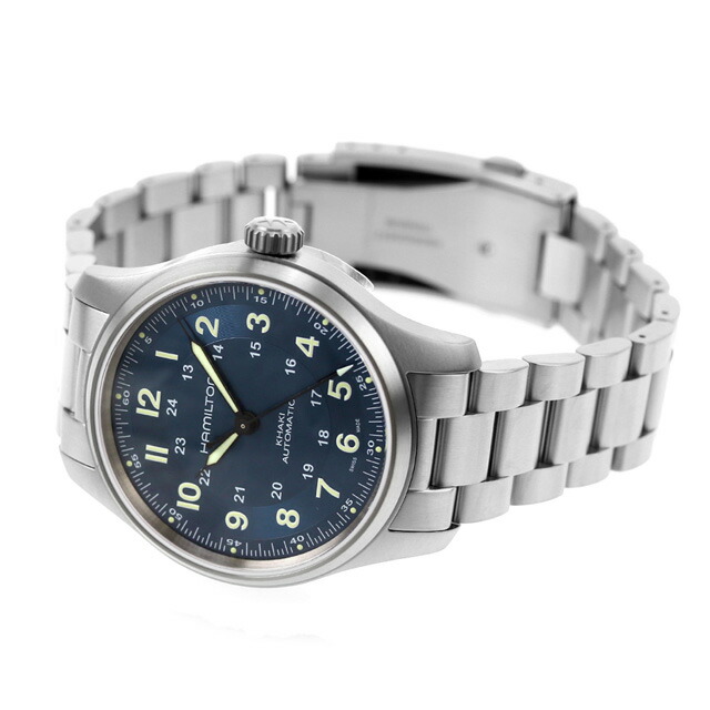 ハミルトン カーキ フィールド チタニウム オートマティック 42mm 自動巻き 腕時計 メンズ チタン HAMILTON H70545140 アナログ ブルー スイス製 ブランド おしゃれ 防水 プレゼント 男性 実用的