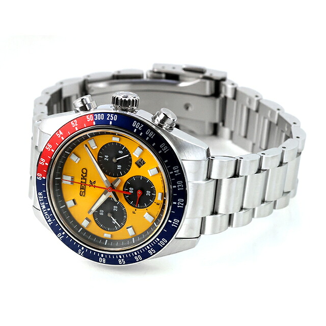 セイコー プロスペックス スピードタイマー ソーラー 腕時計 ブランド メンズ クロノグラフ SEIKO PROSPEX HBJ004P アナログ ブライトイエロー おしゃれ 防水 文字盤 大きい プレゼント 男性 実用的
