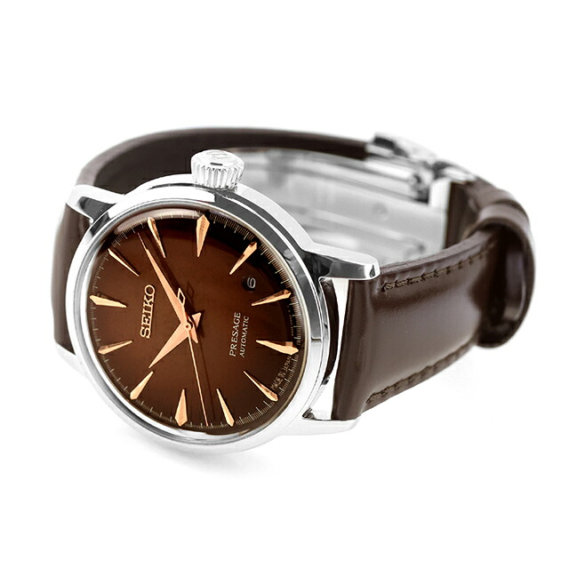 セイコー プレザージュ Cocktail Time 自動巻き 腕時計 ブランド メンズ SEIKO PRESAGE HCB003J アナログ ブラウン ダークブラウン 日本製 高級 おしゃれ 防水 プレゼント 男性 実用的