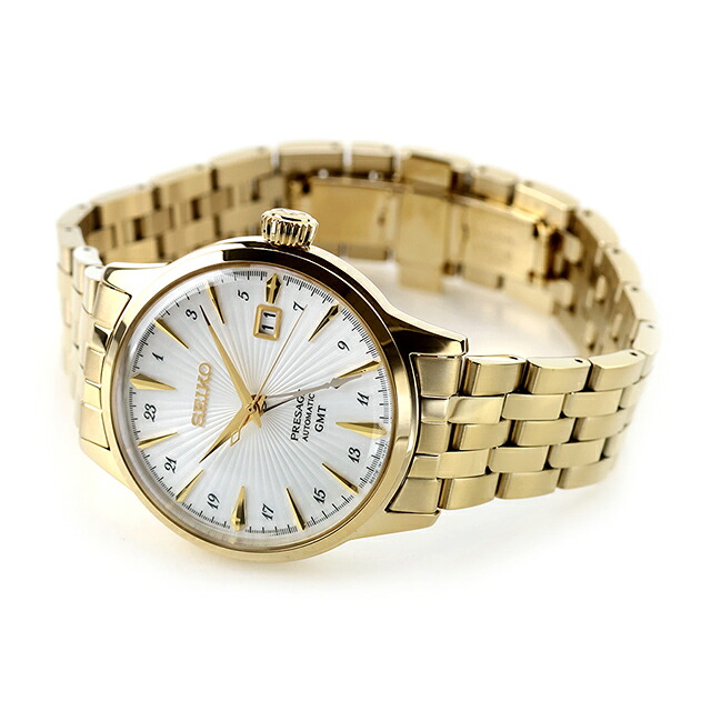 セイコー プレザージュ Cocktail Time 自動巻き 腕時計 ブランド メンズ SEIKO PRESAGE HCB004J アナログ ホワイト ゴールド 白 日本製 高級 おしゃれ 防水 プレゼント 男性 実用的