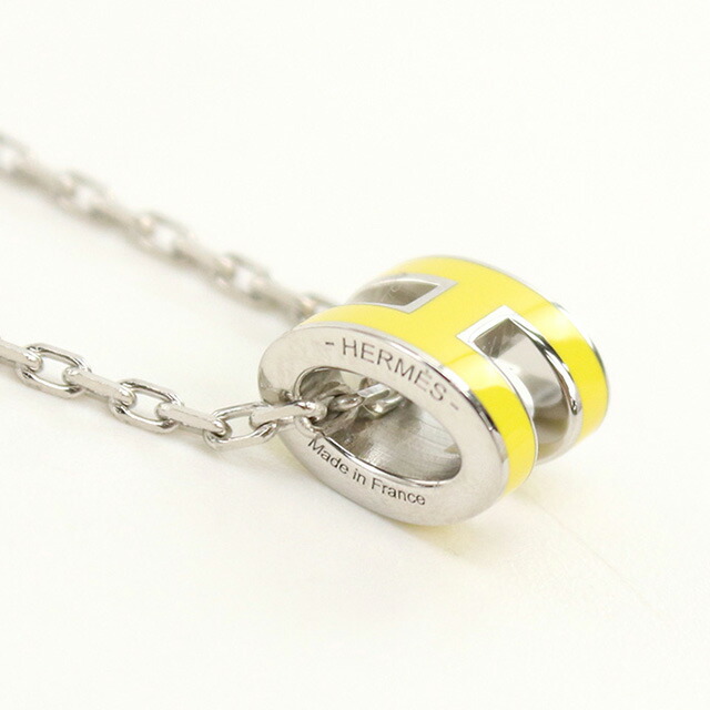 エルメス ペンダント レディース ブランド HERMES MINI POP H シルバー-イエロー アクセサリー