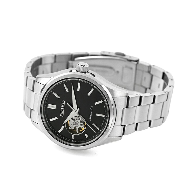 セイコーセレクション S Series 自動巻き 腕時計 ブランド メンズ オープンハート SEIKO SELECTION HFB003J アナログ ブラック 黒 日本製 おしゃれ 防水 プレゼント 男性 実用的