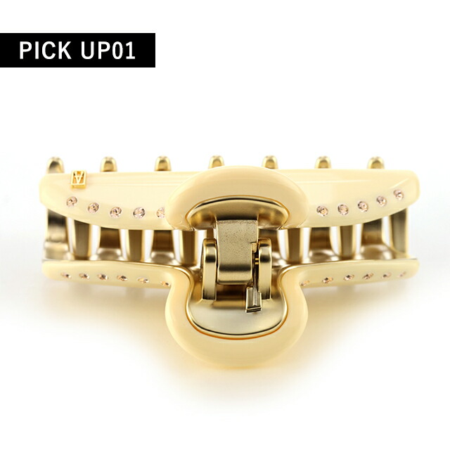 アレクサンドル ドゥ パリ ヘアクリップ レディース ブランド ALEXANDRE DE PARIS ヴァンドームMクリップ スワロフスキー ICCM-15571-03-I1 IVOIRE ヘアアクセサリー